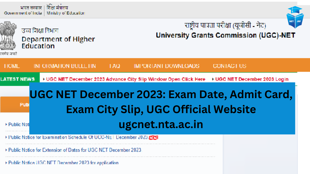 Ugc Net December Exam Date Admit Card Exam City Slip Ugc